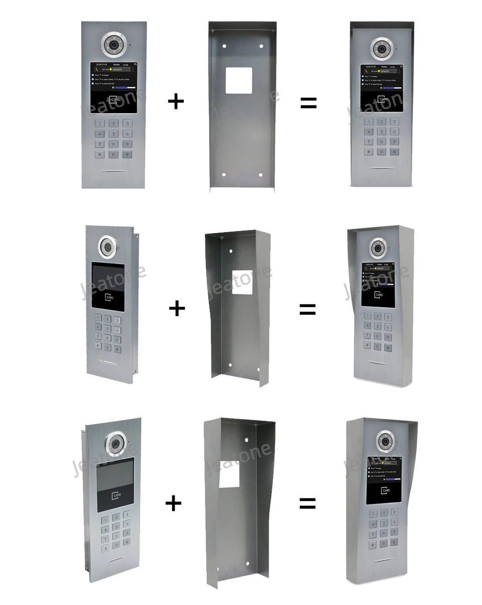 JeaTone 1.0MP Video Doorbell Large Building IP Video Door Phone Intercom Camera with RFIC Cards/Password Unlock, IP65 Waterproof