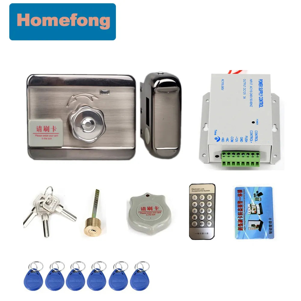 Homefong Electric Door Lock Key RFID Card Unlock for Door Access Control System  DC12V NO COM