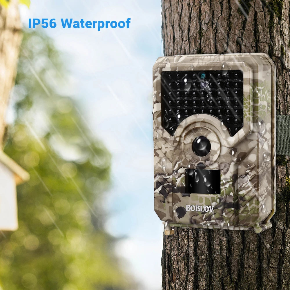 BOBLOV PR200 12MP 49PCS IR Leds Trail Hunting Camera Waterproof Outdoor Video Surveillance Wildlife Cameras Photo Traps w/belt