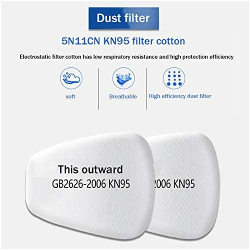 6200 Dust Gas Mask Filters Suit Industrial Half Face Painting Spraying Respirator with Protective Fog-proof Glasses Safety Work