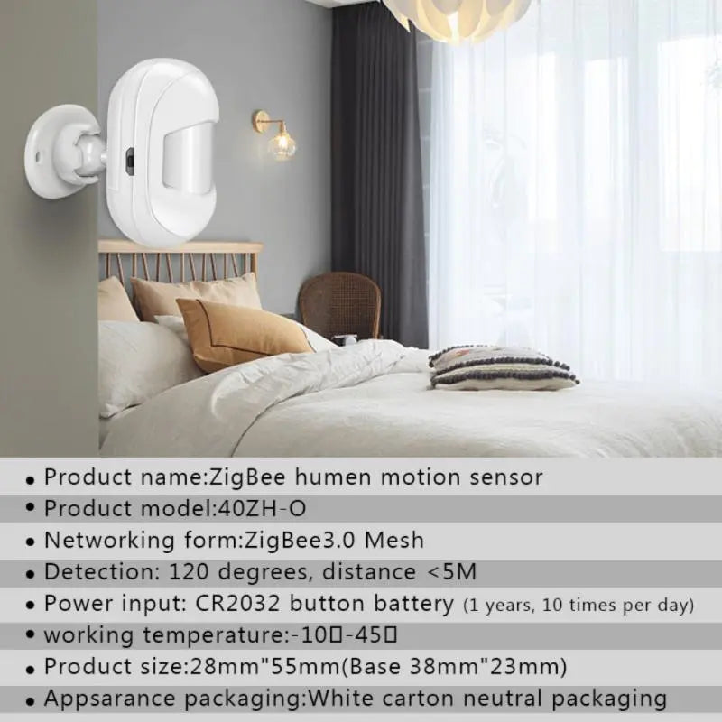 Tuya Zigbee 3.0 Smart Infrared Detectors Motion Sensor Alarm Compatible Smart Life Voice Control Alexa Works With ZigBee Gateway