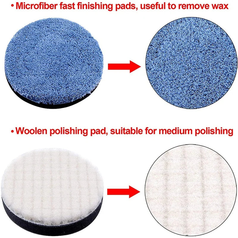 35 Pieces Car Polishing Pad Kit 80mm Buffing Pads Foam Polish Pads Polisher Attachment for Drill