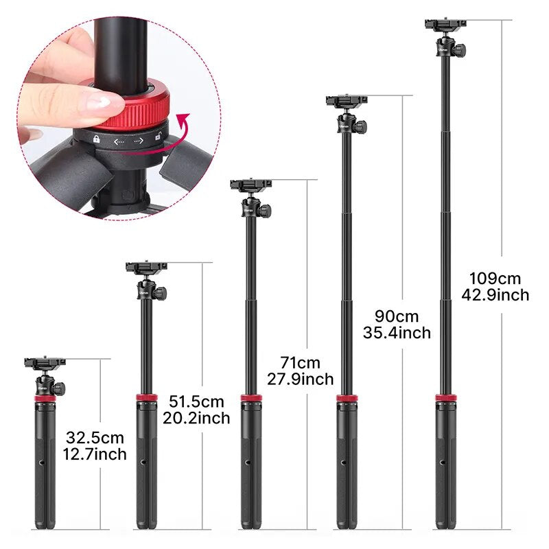 Ulanzi MT-44 Extend Livestream Tripod Stand 42inch Tripod with Phone Mount Holder Vertical Shooting Phone DSlR Camera Tripods