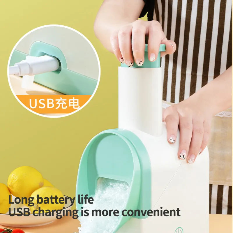 USB Household Ice Crusher Milk Tea Shaved Ice Machine Cotton Ice Machine Multi-function Electric Double Knife Smoothie Machine