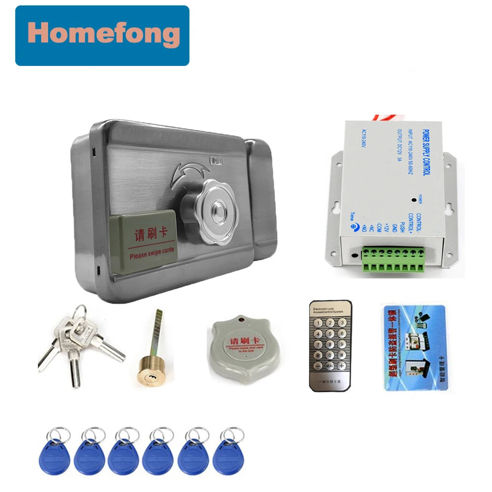 Homefong Electric Door Lock Key RFID Card Unlock for Door Access Control System  DC12V NO COM