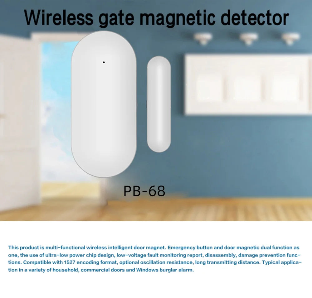 MULO 433MHz Door Sensor Window Detectors Open / Closed Alert  Home Door Alarm System Door Detectors Work With PG106 PG107 PG108