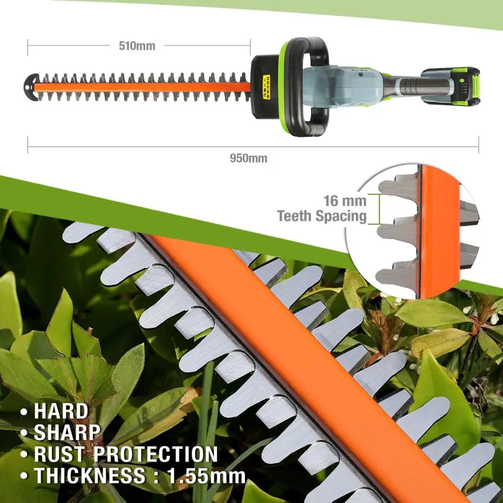 WORKPRO 18/20V Cordless Hedge Trimmer Electric Household Trimmer Pruning Saw Quick Charge Rechargeable Hedge Trimmer  For Garden