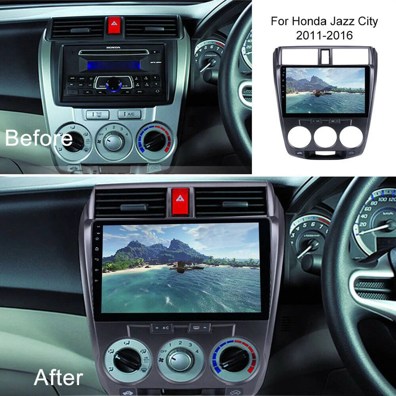 2 Din 10.1" Android 10.1 Car DVD Player Stereo Radio Multimedia Video Player for Honda City 2011-2016 GPS Navigation Head Unit