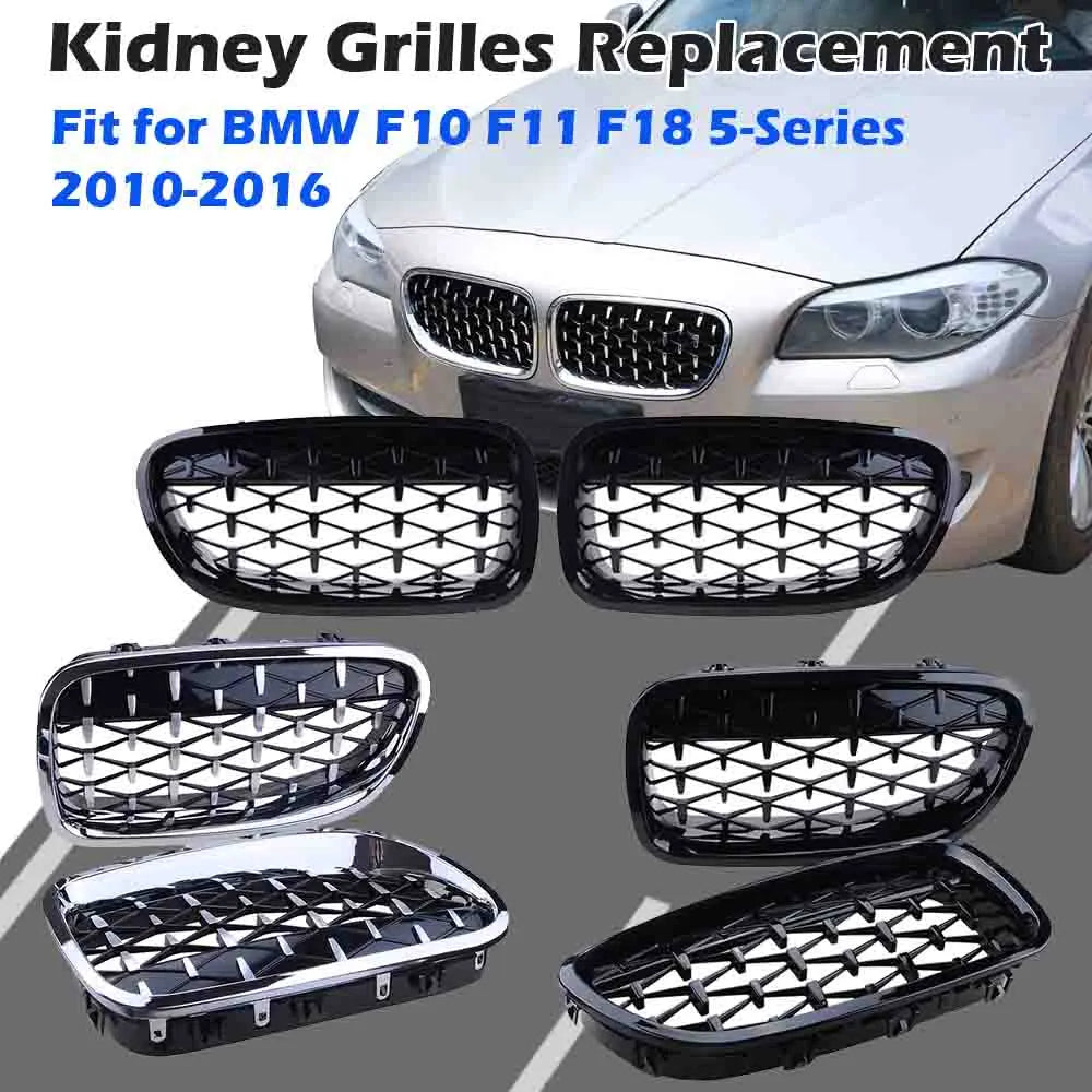 Front Bumper Kidney Grille Diamond Black Grill Fit For BMW F10 F11 F18 5 Series 2010-2016 Car Accessories Replacement Part