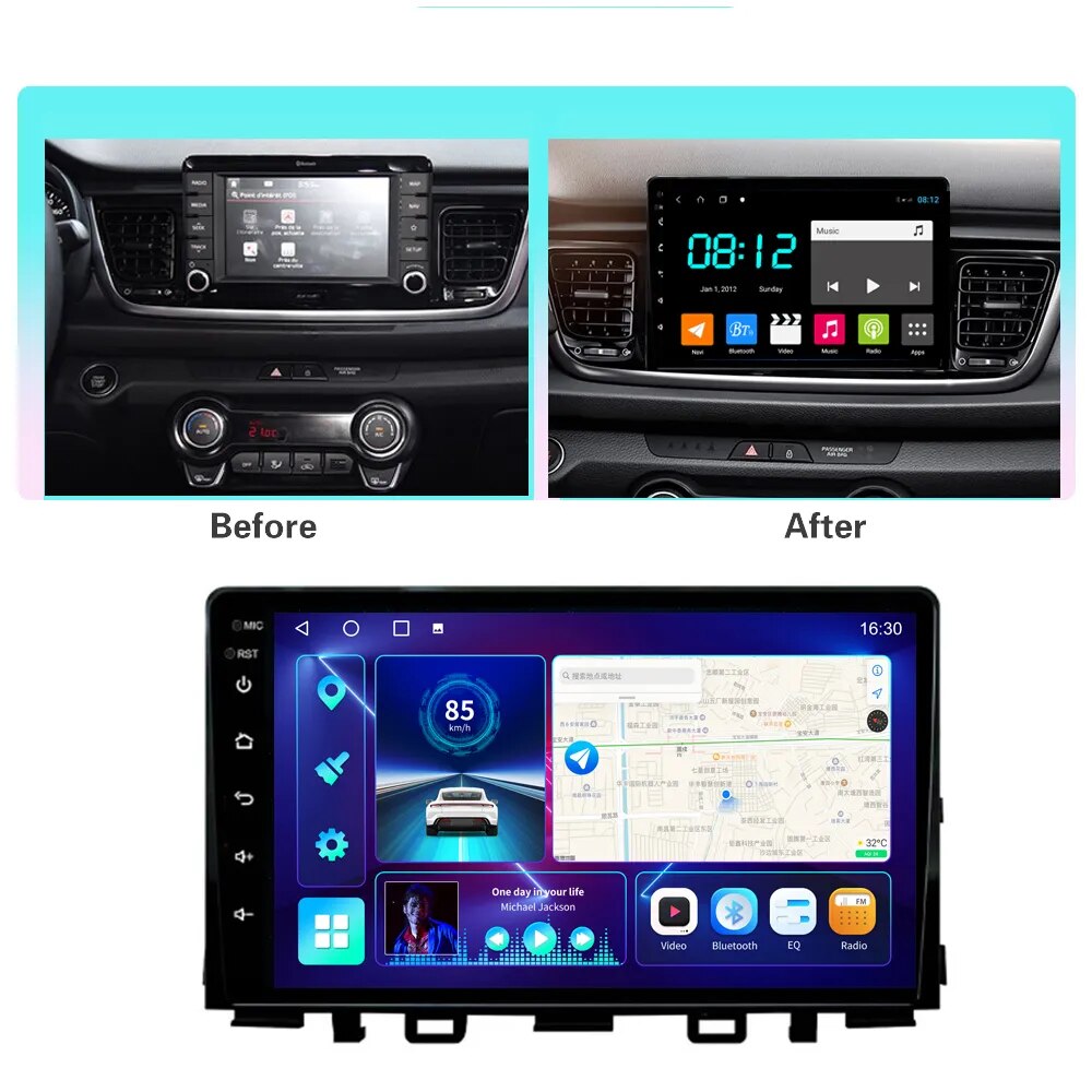 JUSTNAVI Car Radio Stereo For Kia RIO YB KX Cross 2016-2020 Multimedia Video Player Android 10.0 Navi GPS Autoradio Carplay 2Din