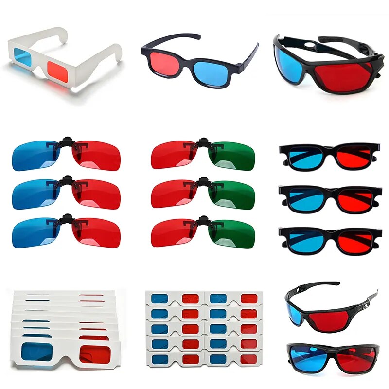 1/2/10pcs Black Frame Red Blue 3D Glasses 3D Glasses Lens Home Theater For Dimensional Anaglyph Movie TV DVD Game Video