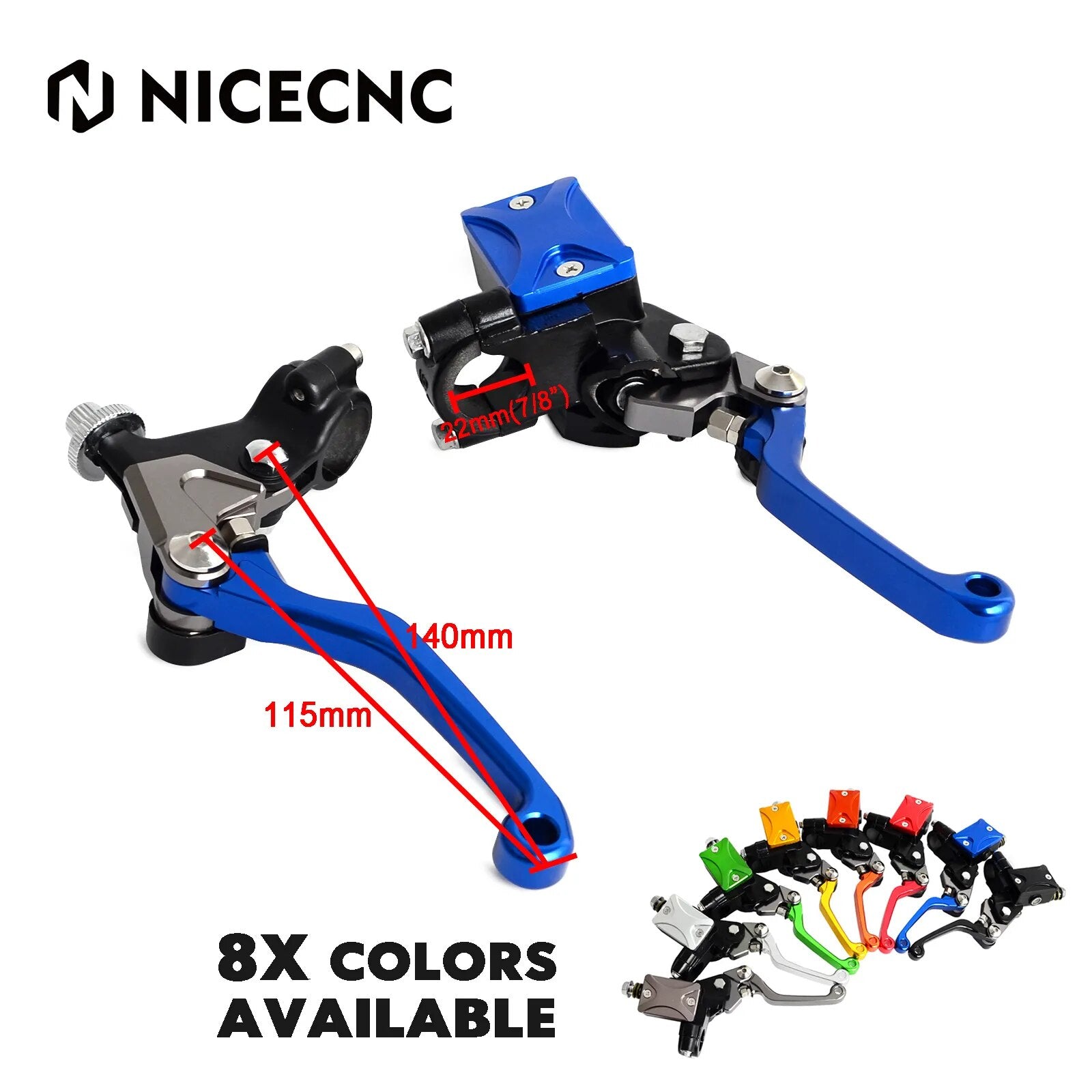 NICECNC 22mm 7/8"Hydraulic Brake & Cable Clutch Lever Set Assembly For Yamaha YZ 80 85 125 250 426F 250FX WR 250F 450F TTR 600