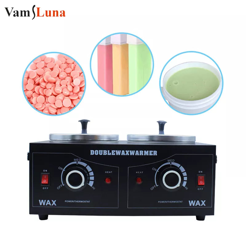 Double Pot Wax Heater Electric Hair Removal Tool Wax Machine Hands Feet Paraffin Wax Therapy Depilatory Salon Beauty Tool