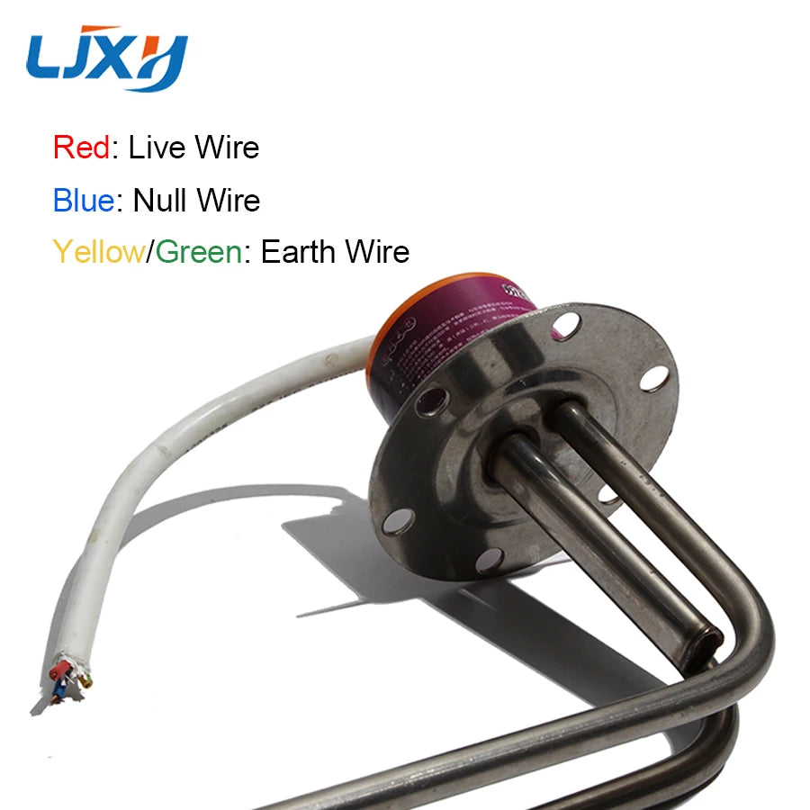 LJXH 80mm Flange Bottom Inserted Solar Water Heater Electric Heating Tube 1500W Anti-dry Heating with Temperature Control