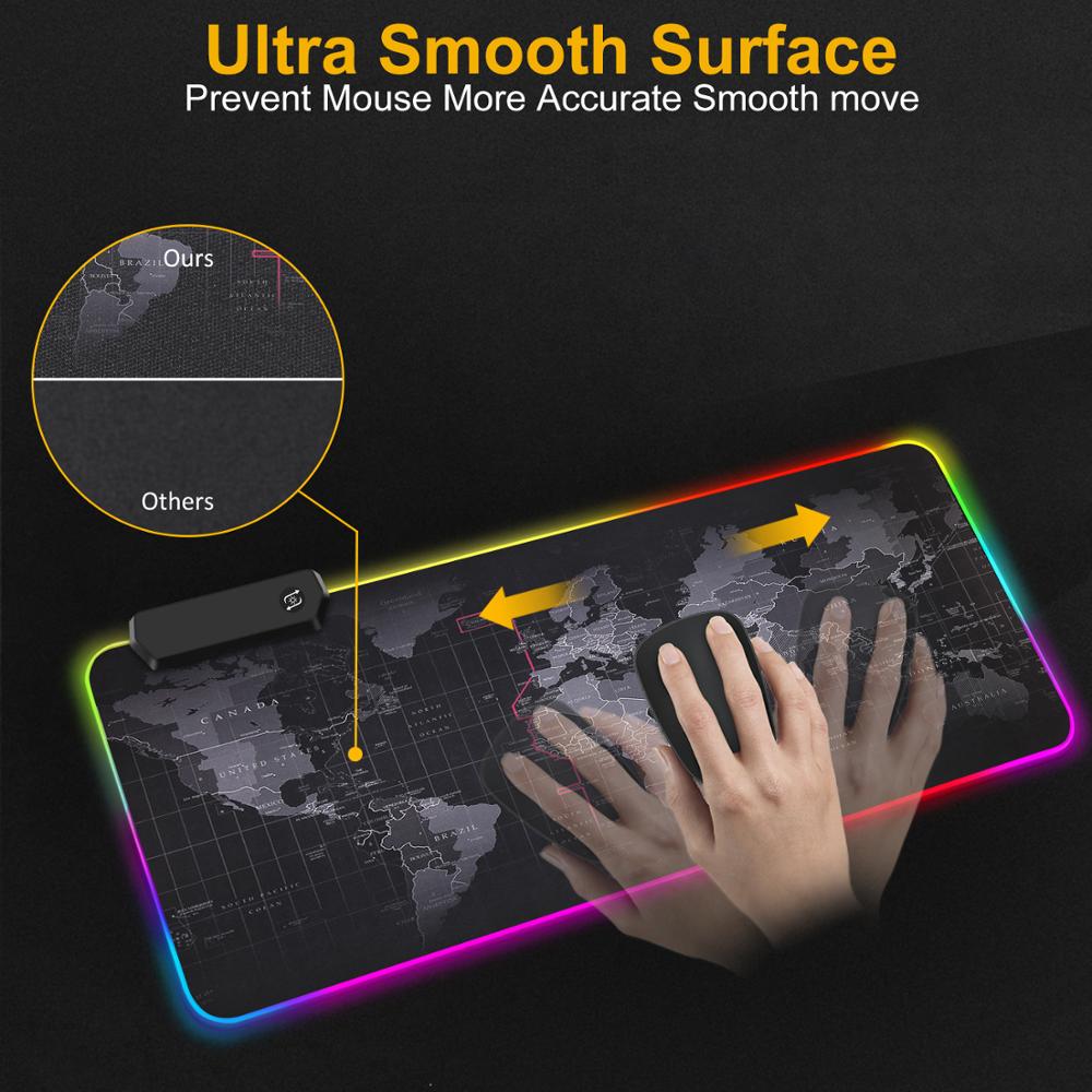 RGB Mouse Pad Gaming Mousepad Gamer Large Desk Backlit Mats Computer Led Carpet Surface For The Mause Ped Xl Deskpad Protector