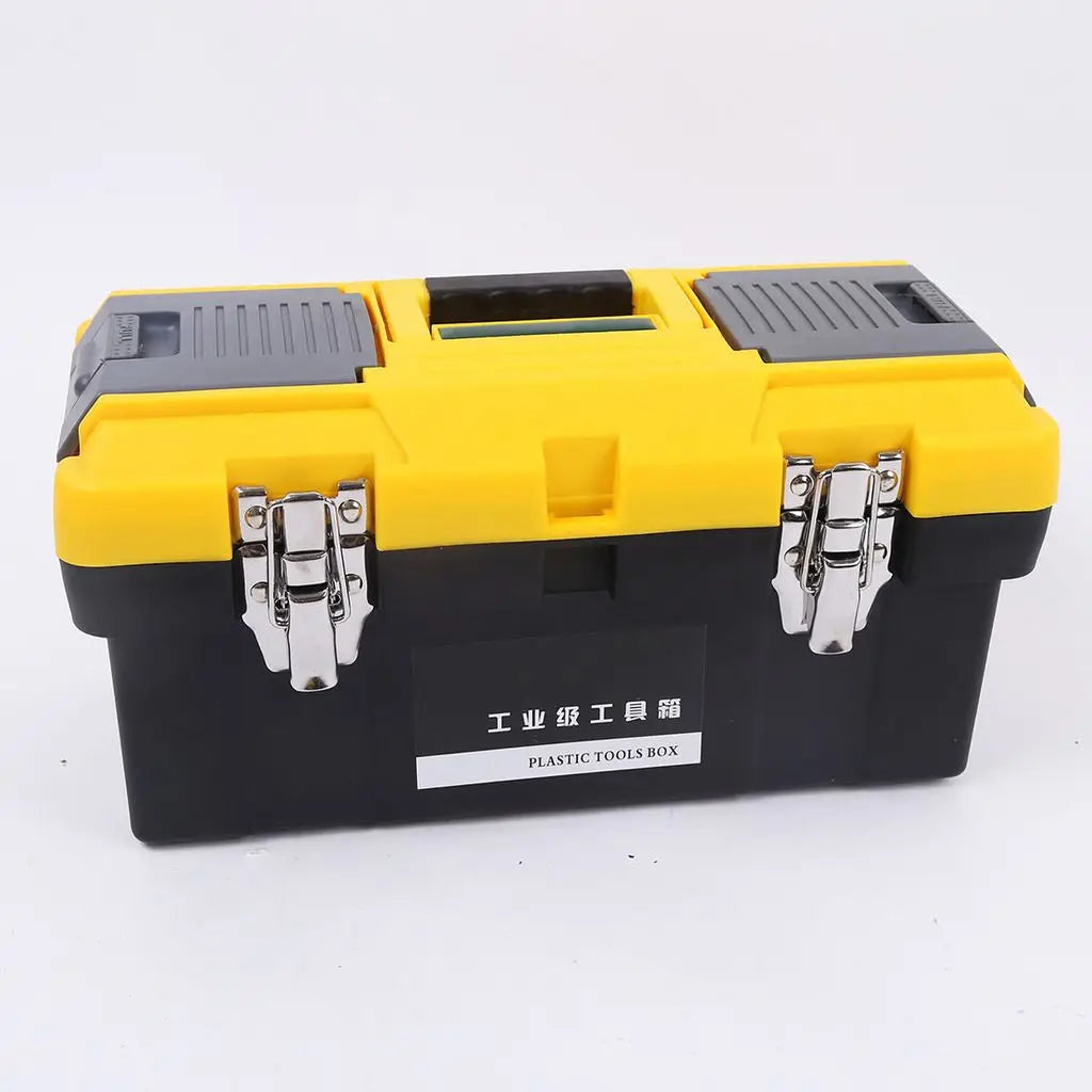 Wotefusi 14 inch Portable Tool Box Metal Lockable Garage DIY Parts Storage Organizer