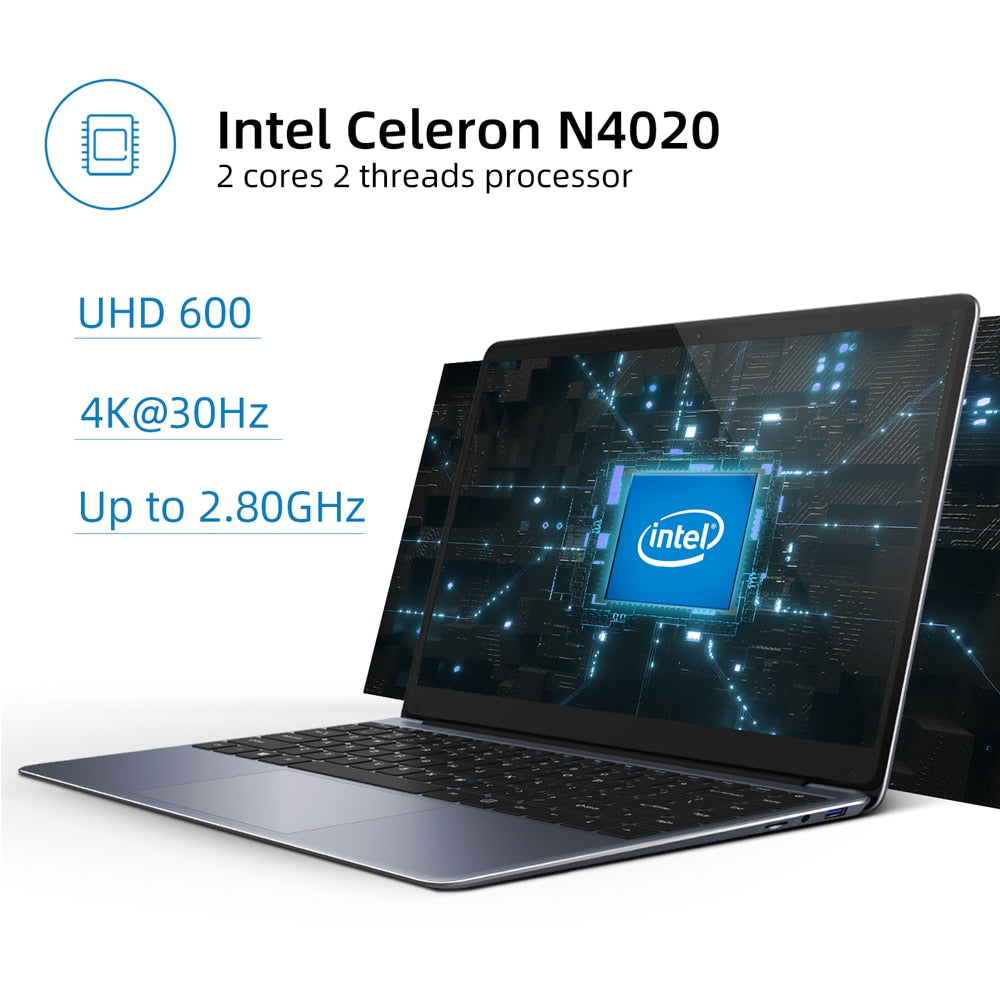 CHUWI HeroBook Pro 14.1" 1920x1080 Resolution Intel Celeron N4020 Dual Core Windows 10 OS 8GB RAM 256GB SSD Laptop with Mini HD