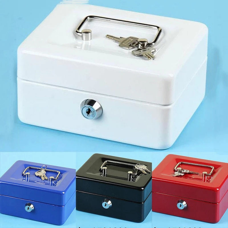 Lockable Cash Box Deposit Slot Cash Money Box Safe Portable With 2 Keys Storage Box Money Jewellery Storage Lock Box Outdoor