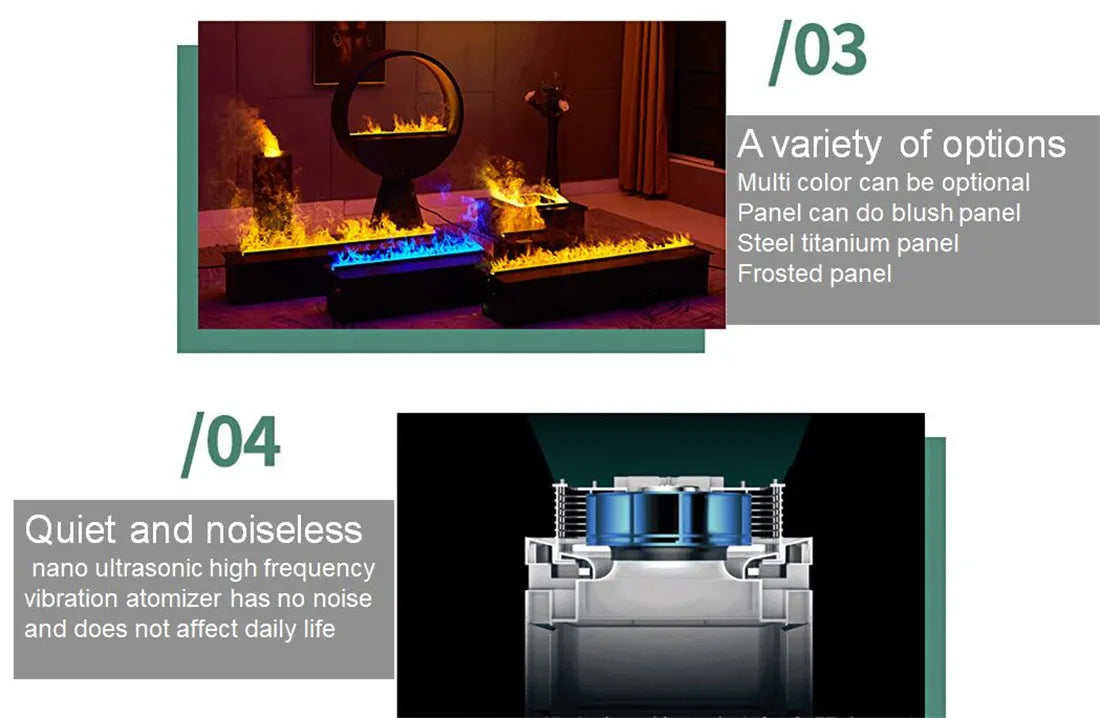 5 Years Warranty Fake Led Flame Water Vapor 3d Electric Fireplace