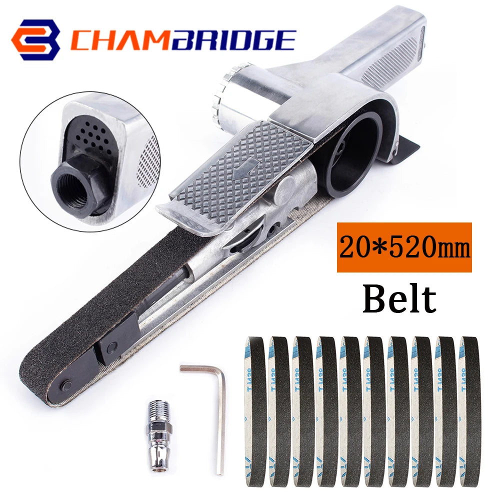 Air Belt Sander 20x520mm Adjustable Pneumatic Grinding Machine Belt Abrasive Belt For Metal Deburring Polishing