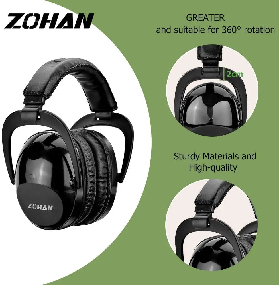ZOHAN baby ear protection Safety Ear Muffs Noise Reduction Passive Earmuffs black headset for kid children toddler teenager 22db