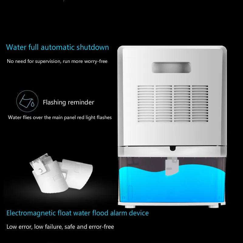 2.2L Dehumidifier Moisture Absorber Home Bedroom Negative Ion Air Purifier Silent Timing External Water Pipe