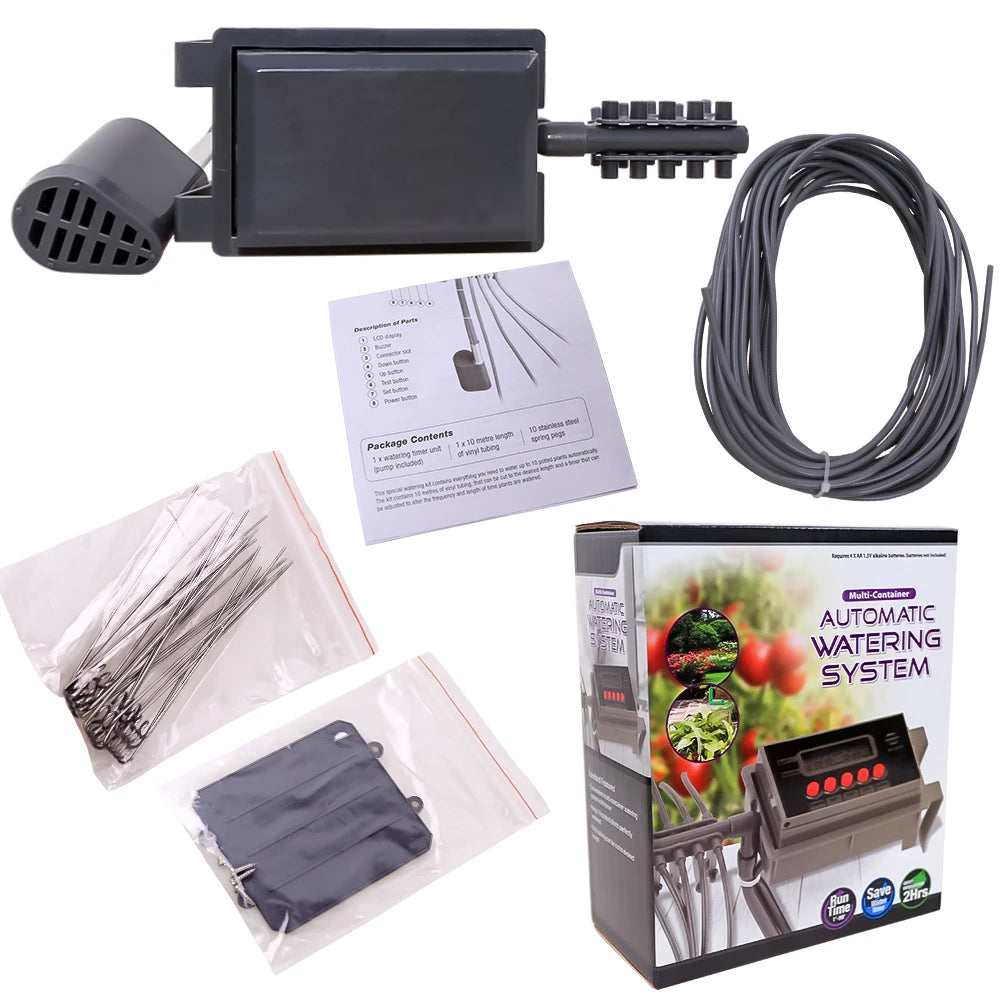 Garden Automatic Pump Drip Irrigation Watering Kits System Sprinkler with Smart Water Timer Controller for Bonsai Plant #22018