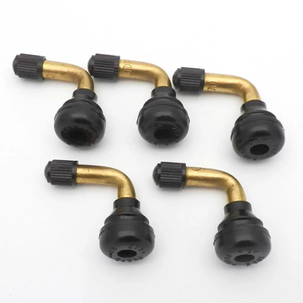 5pcs Motorcycle Tubeless Tire Valve Stems Right angle 90 degrees Pull-In + Valve Core Tool For Auto Scooter ATV PVR70