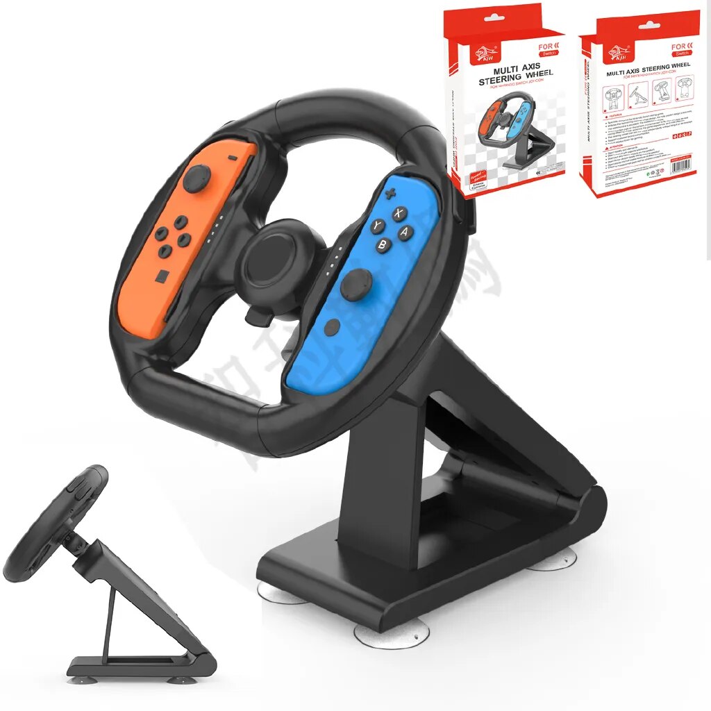 Controller Attachment with 4 suction cups for Nintendo Switch OLED Racing Game NS Accessory Steer Wheel for Joy-con Compatible