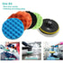 11pcs 3inch Buffing Sponge Pad Set Car Polishing Disc Auto Buffing Waxing Sponge Car Polisher Drill Adapter Cleaning Tool