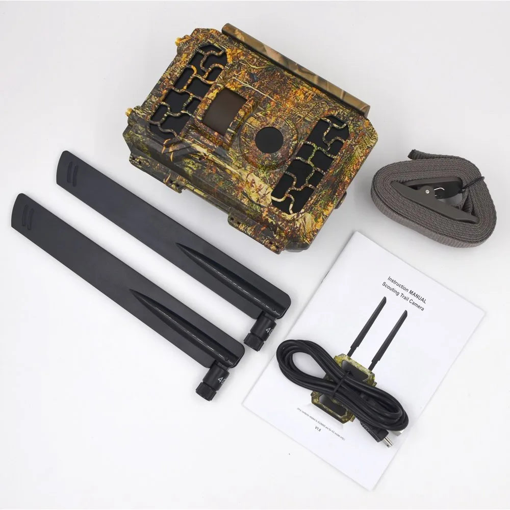 Wide life surveillance waterproof camera IP66 4G Digital hunting Scouting Trail camera APP control Nigh visible