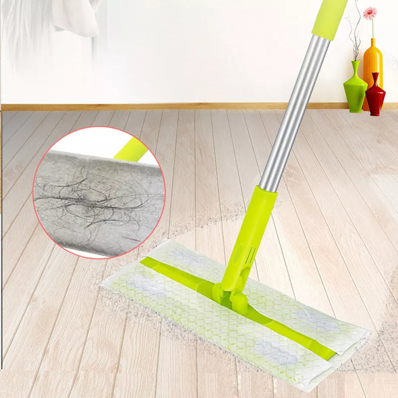 Flat Dust Sweeper Mop For Tile Cleaning Floor Dry With Disposable Refills Rags Dog And Cat Hair Removal Household Tools Utensils