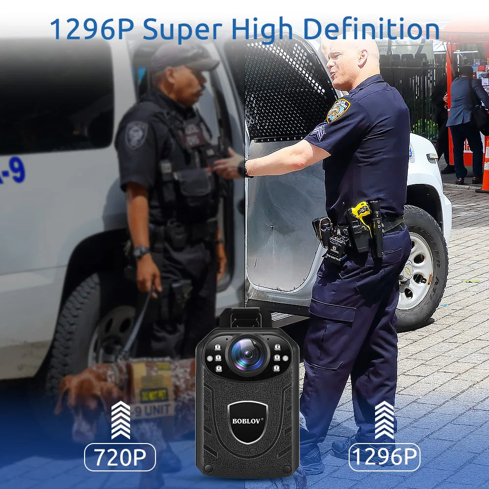 Boblov KJ21 Body Worn Camera 32GB HD 1296P DVR Video Security Cam IR Night Vision Wearable Mini Camcorders police camera