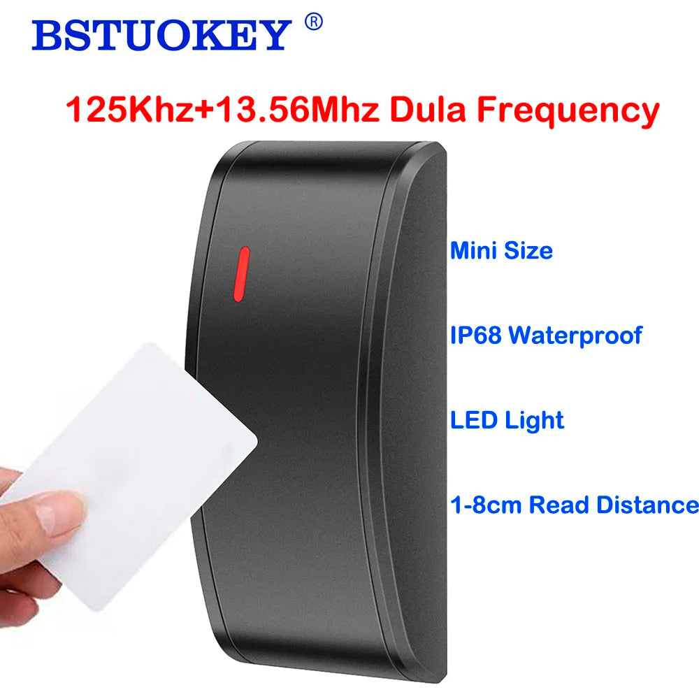 Mini Wiegand 26 34 Dual Frequency Rfid 125khz IC 13.56Mhz NFC Card Door Access Control Slave Reader Proximity RFID Card Reader
