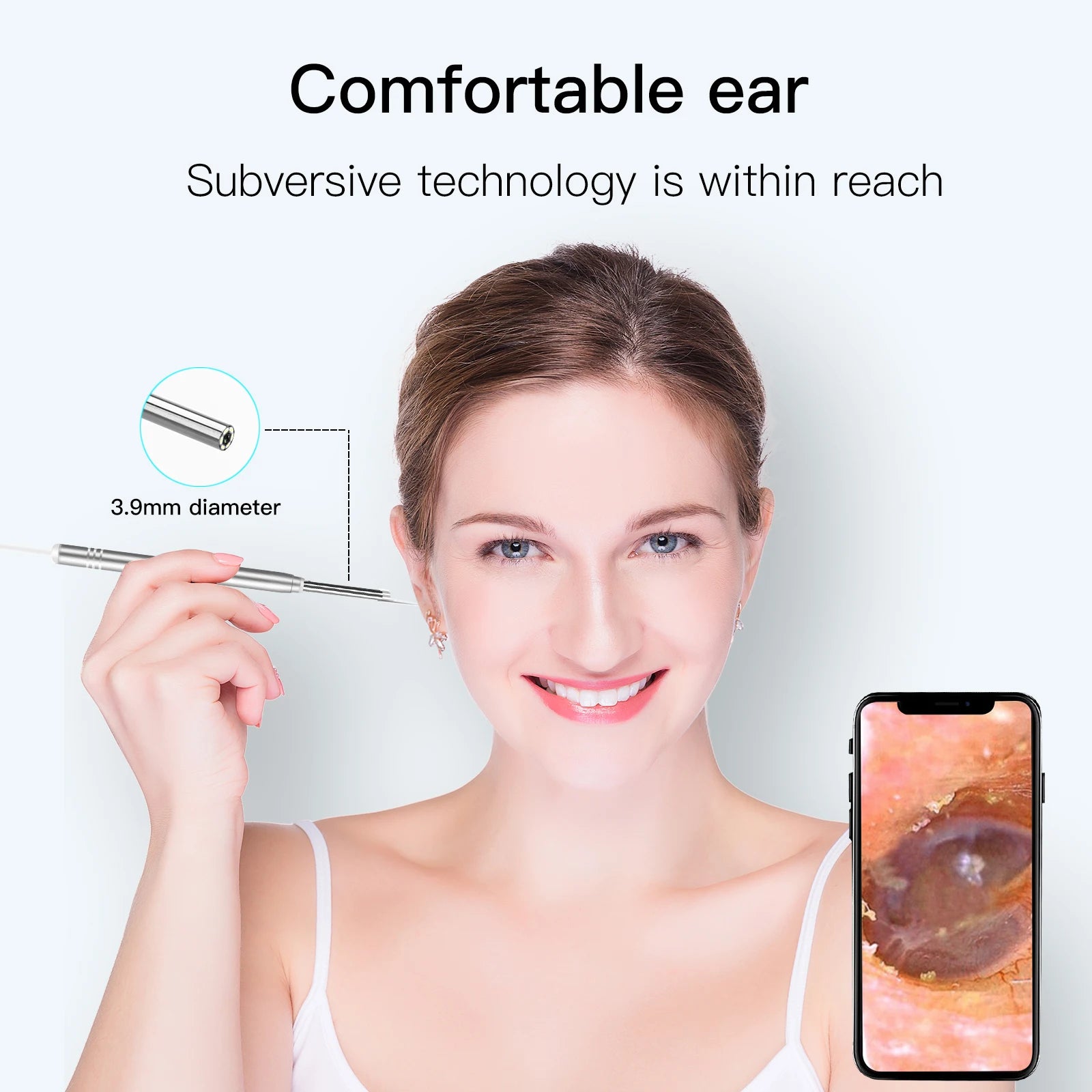 3.9mm Super HD Ear Pick Endoscope Earwax Removal Camera 3in1 USB Earscope Cleaner Inspection Otoscope