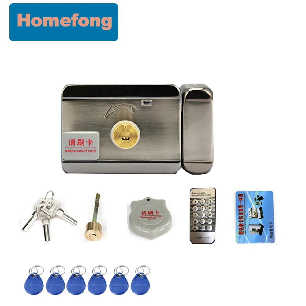 Homefong Door Lock Electronic For Video Door Phone System Door Access Control System 12V RFID Key fob Gate lock