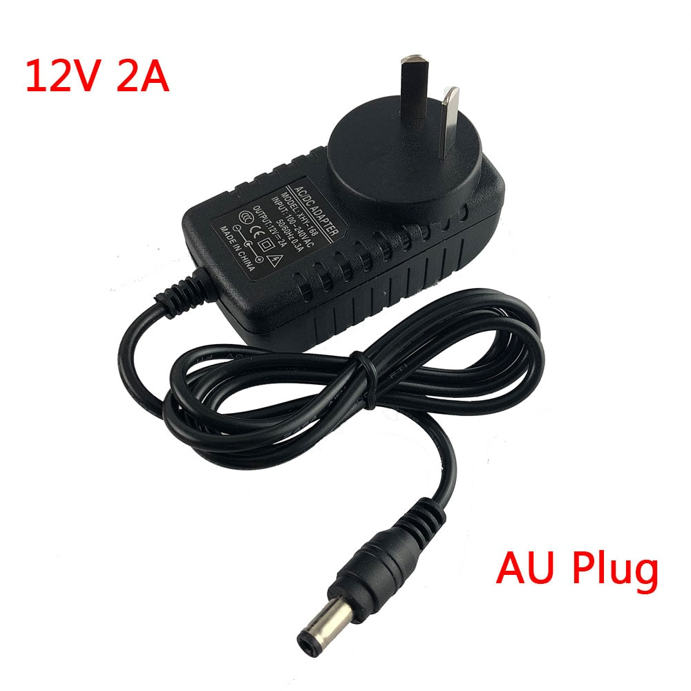 AC DC 12v 1A 2A 3A 2000ma 3000MA adapter power supply EU UK AU US PLUG 5.5*2.5mm wall charger for DC male female led strip light