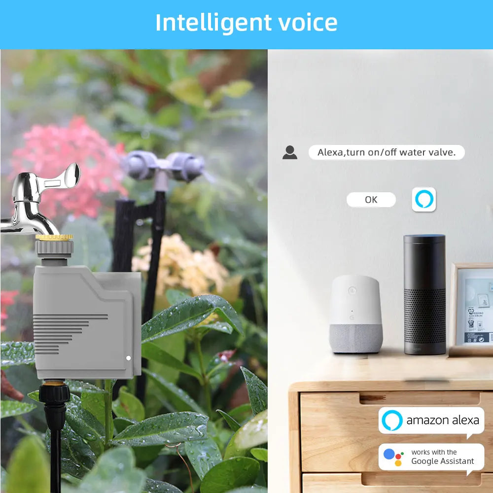 Tuya WiFi Water Valve Automatic Watering Timer Intelligent Watering Volume Control Circulating Irrigation System Smart Sprinker