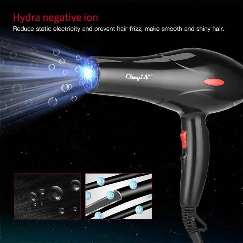 CkeyiN 1600W Professional Hair Dryers Strong Power Blow Dryer Barber Salon Styling Tool with 3 Temperature 2 Speed Personal Care