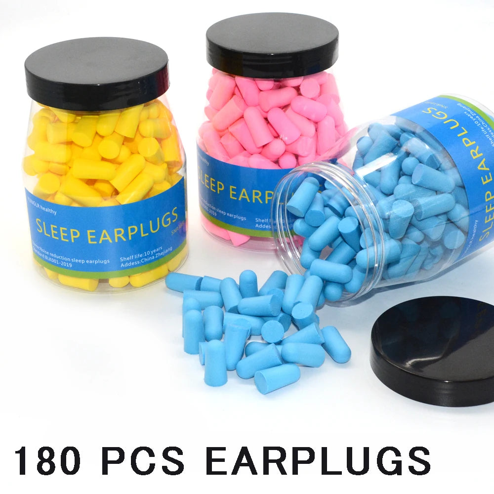 120/180 Pcs Earplugs Sound Insulation Soft Foam For Sleeping Earplug Anti Noise Reduction Sleep Cancelling Protection Ear Plugs