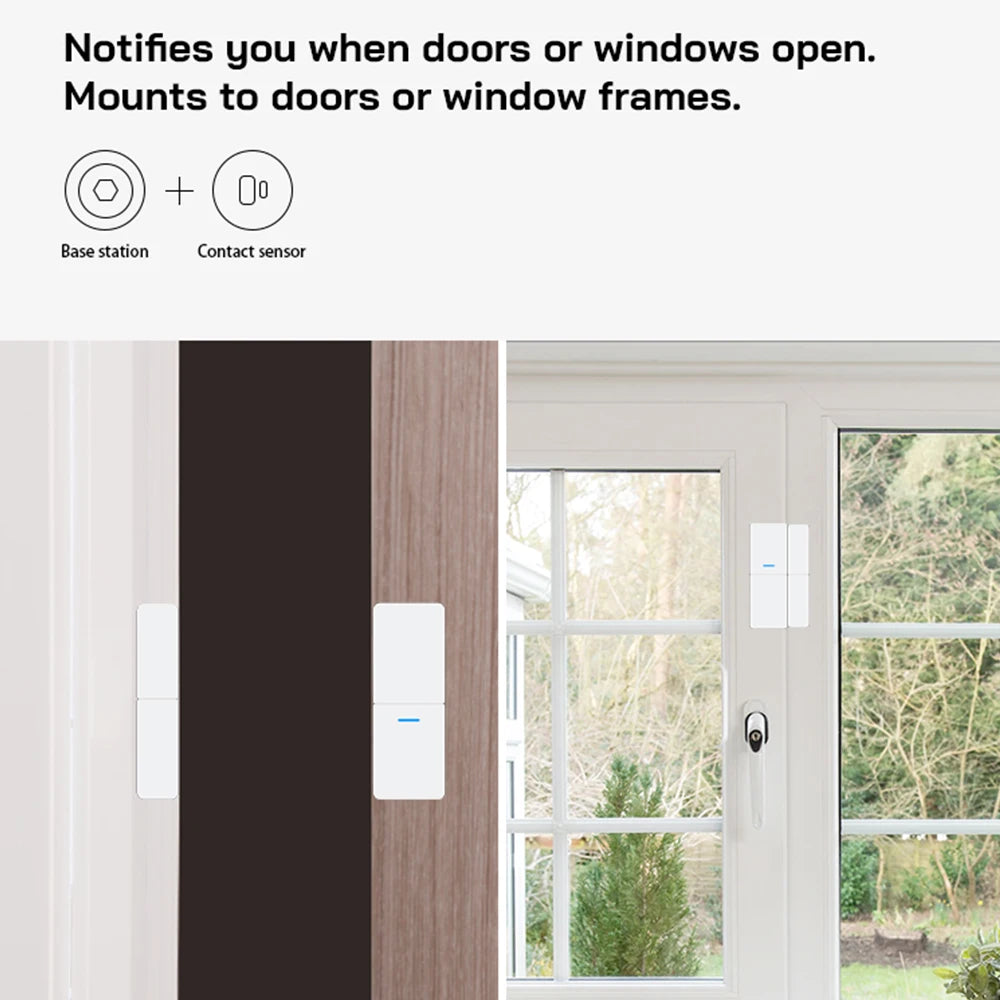 Tuya Smart Home Security Door RF433 Doorbell works with TUYA WIFI RF Siren Gateway Hub Alarm Systems APP Remote Control