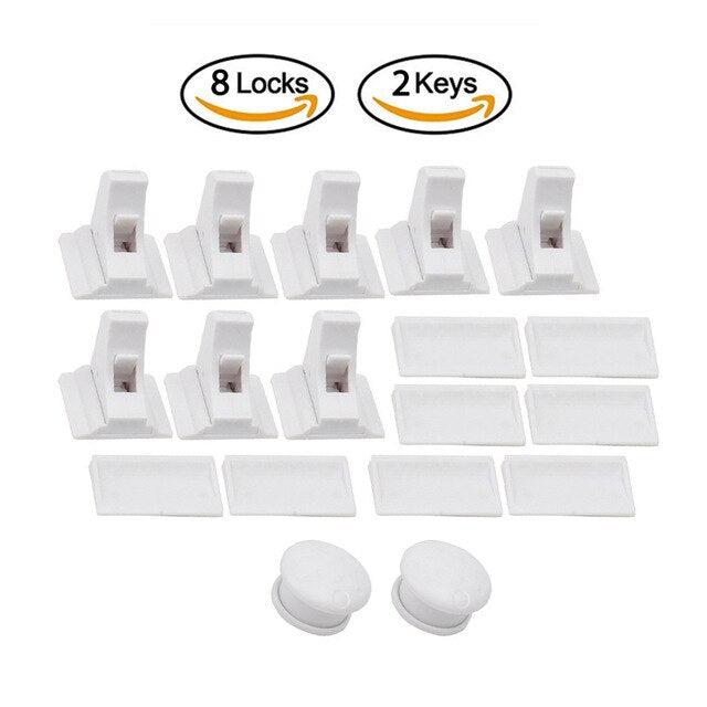 Kids Security Magnetic Child Lock Cabinet Drawer Door Lock Children Protection Lock Invisible No Drilling No Screws Baby Lock