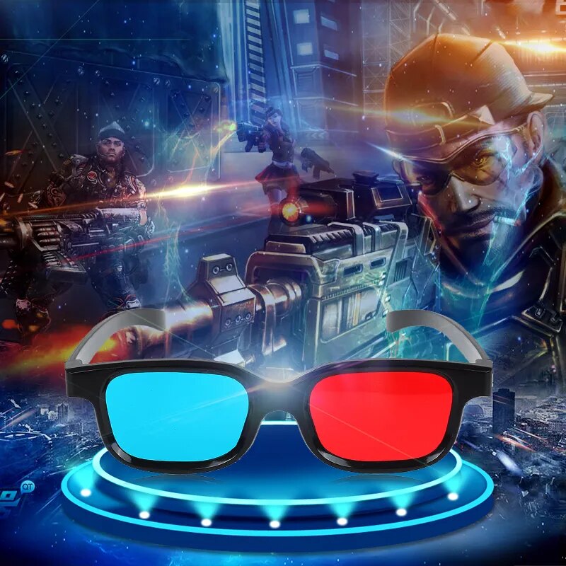 Black Frame Red Blue 3D Glasses Home Theater Immersive Experience For Dimensional Anaglyph Movie Game DVD Video Gift Glasses Rub