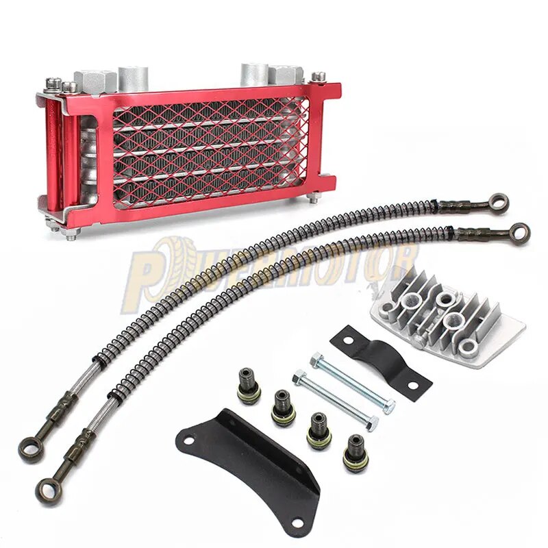 Motorcycle Accessories Gy6 125cc 150cc Oil Cooler Pitbike Radiator Horizontal 2T Engine Universal 4 Row Motocross Modified Parts