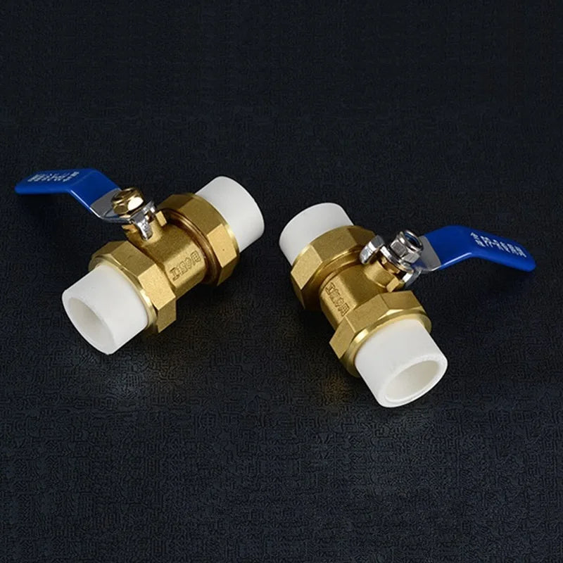 1pcs 20/25/32mm Double Loose Joint PPR Copper Globe Valve Solar Heater Tap Water Heating Pipe Fittings Irrigation Pipe Control