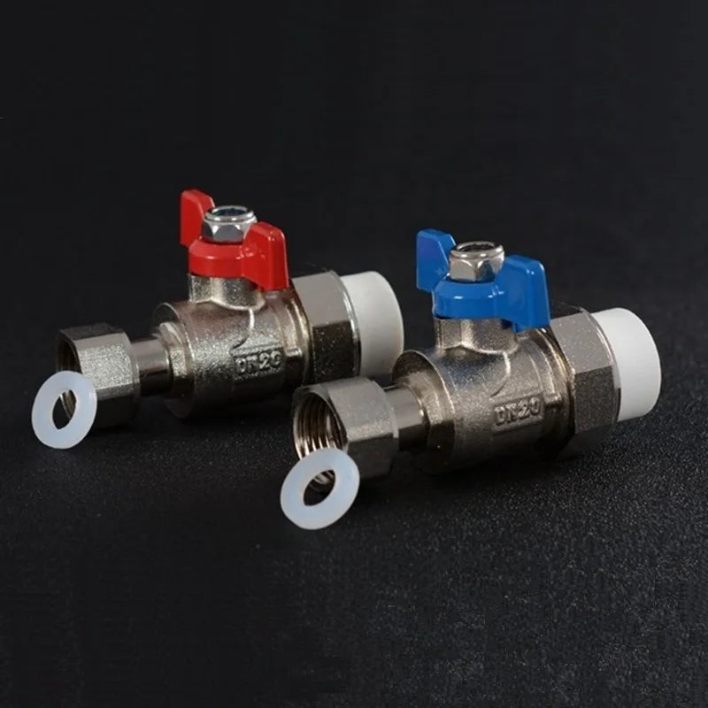 1pcs 1/2" 3/4" Female Thread To 20/25mm Loose Joint PPR Copper Globe Valve Solar Heater Floor Heating Bathroom Tap Water Valve