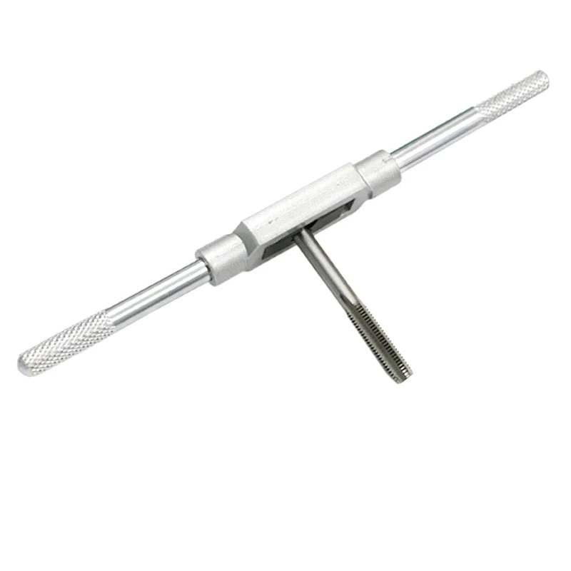 3F Hand Screw Thread Metric Plug Tap Set M3 M4 M5 M6 M8 with Adjustable Tap Wrench 1/16-1/4"