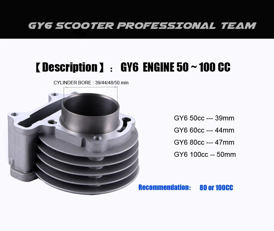 ATV 139QMB 139QMA engine GY6 50cc 80cc 100cc Cylinder 47mm 50mm Cylinder Piston Rings assy 4 Stroke Scooter Moped