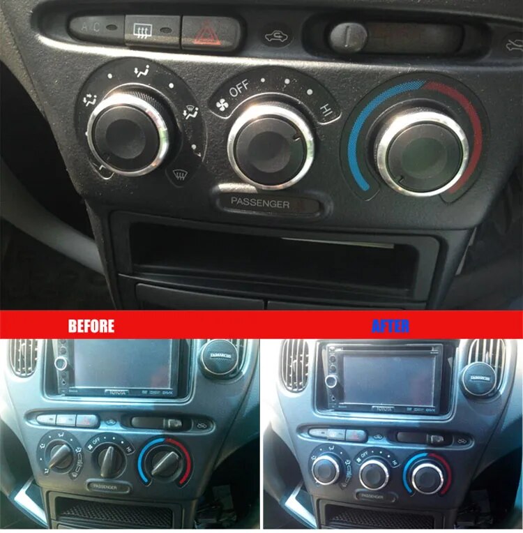 3pcs For Toyota Funcargo / Probox Switch Knob Knobs Heater Heat Climate Control Buttons Dials Frame A/C Air Con Cover