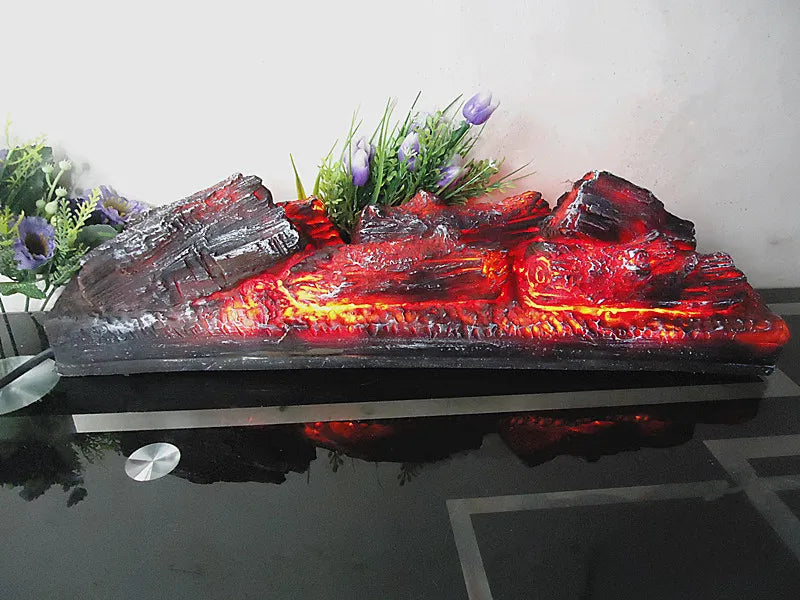 Electric Fireplace Simulation Charcoal Fake Firewood Bonfire Shoot Props Museum Hall Decorations Craft Halloween Christmas Party